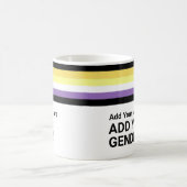 Rainbow Stripes LGBT Name Pronouns Nicht binäre Fl Kaffeetasse (Mittel)