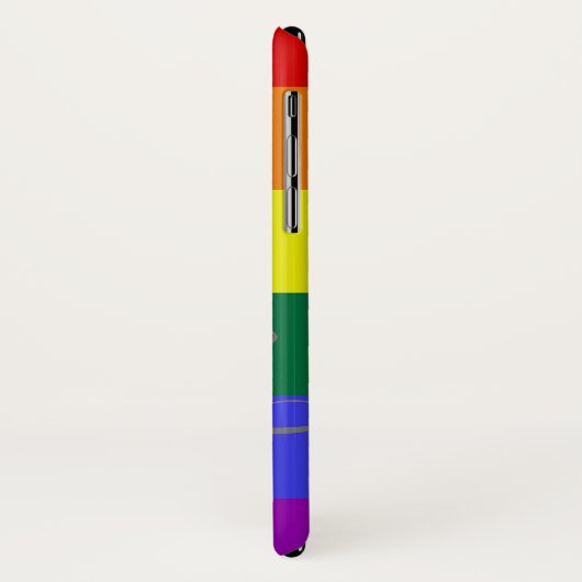 Rainbow Stripes LGBT Personalisierter Name Case-Mate iPhone Hülle (Hinten/Links)