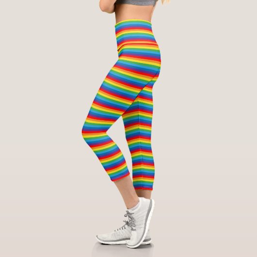 Rainbow Stripes LGBTQ-Muster Capri Leggings (Links)