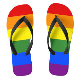 Rainbow Stripes LGBTQ Prix Badesandalen