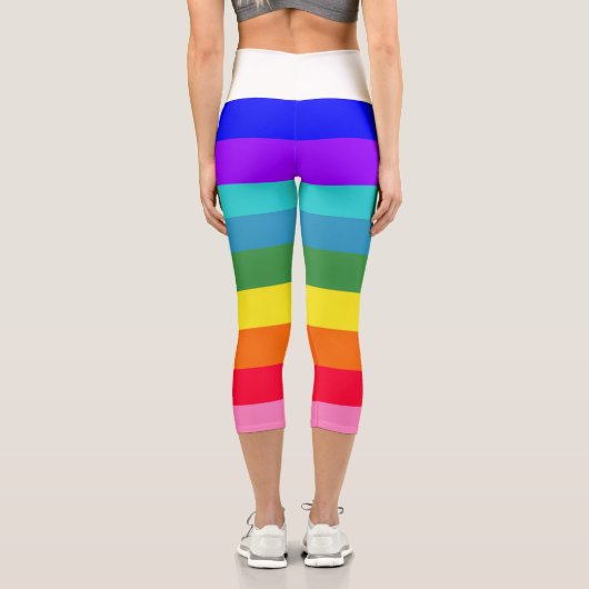 Rainbow Stripes Liebe Capri Leggings (Rückseite)