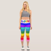 Rainbow Stripes Liebe Capri Leggings (Vorderseite)