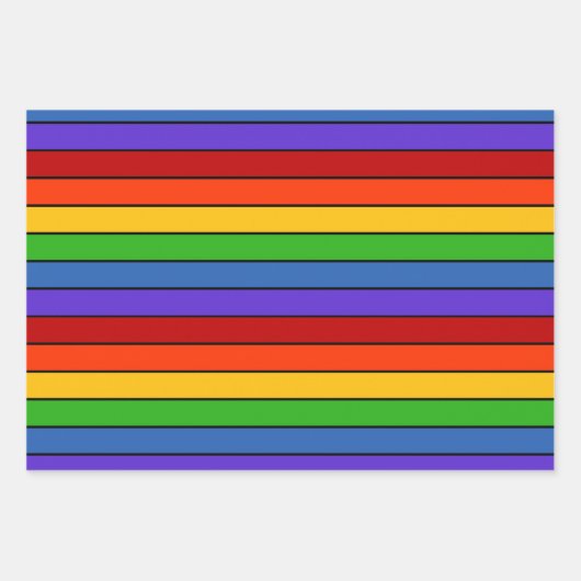 Rainbow Stripes Lines Geschenkpapier Set (Vorderseite 2)