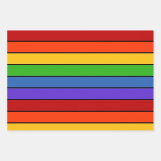 Rainbow Stripes Lines Geschenkpapier Set (Vorderseite)