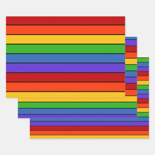 Rainbow Stripes Lines Geschenkpapier Set (Set)