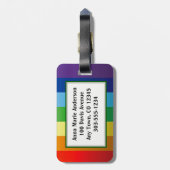 Rainbow Stripes Luggage Tags Gepäckanhänger (Rückseite vertikal)