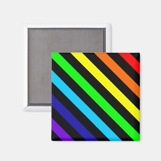 Rainbow Stripes Magnet (Vorderseite/Rückseite)