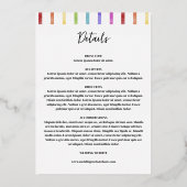 Rainbow Stripes Monogramm 2 in 1 Hochzeit Folieneinladung (Rückseite)