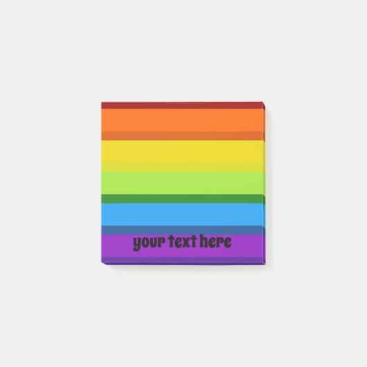Rainbow Stripes Multicfarbene Linien Post-it Klebezettel (Vorderseite)