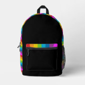 Rainbow Stripes Muster Bedruckter Rucksack (Vorderseite)
