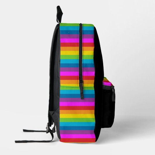 Rainbow Stripes Muster Bedruckter Rucksack (Links)