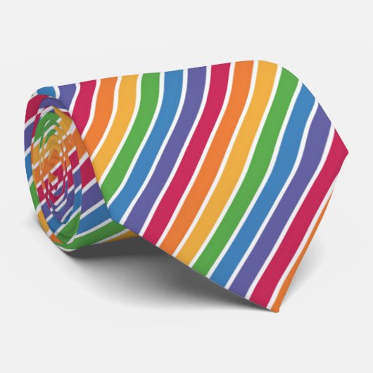 Rainbow Stripes Muster Krawatte (Gerollt)