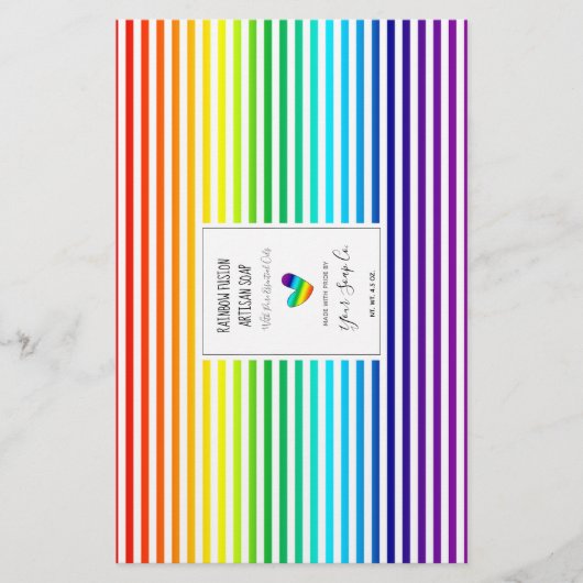 Rainbow Stripes Muster LGBTQ Artisan Soap Wraps (Vorderseite)