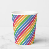 Rainbow Stripes Muster Pappbecher (Rückseite)