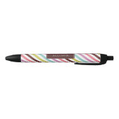 Rainbow Stripes Muster Personalisiert Kugelschreiber (Unterseite)