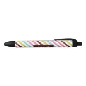 Rainbow Stripes Muster Personalisiert Kugelschreiber (Oberseite)