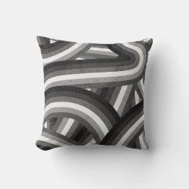 Rainbow Stripes Muster schwarz/grau Kissen