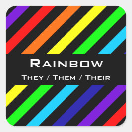 Rainbow Stripes Name / Pronoun Stickers