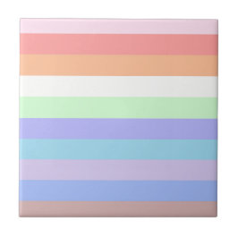 Rainbow Stripes of Pastel Colors Fliese