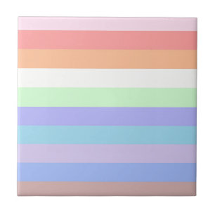 Rainbow Stripes of Pastel Colors Fliese