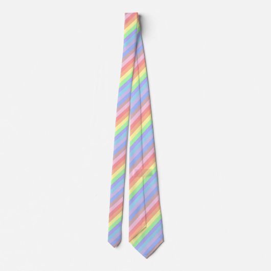 Rainbow Stripes of Pastel Colors Krawatte (Rückseite)
