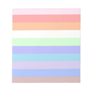 Rainbow Stripes of Pastel Colors Notizblock