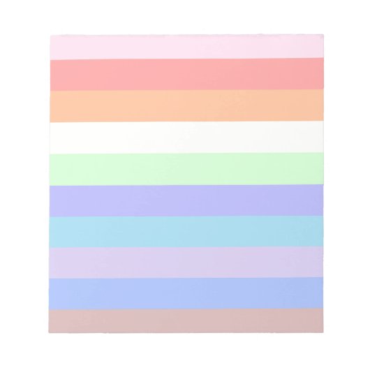 Rainbow Stripes of Pastel Colors Notizblock (Vorderseite)