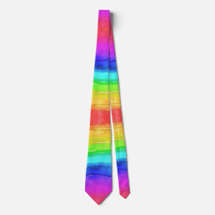Rainbow Stripes Ombre Wassercolor Gay Pride Trendy Krawatte