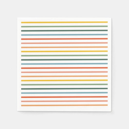 Rainbow Stripes Paper Napkins Serviette (Vorderseite)
