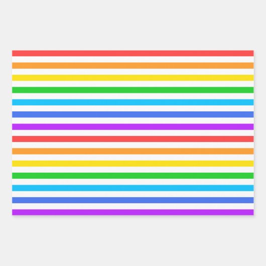 Rainbow Stripes Papierblätter Geschenkpapier Set (Vorderseite 3)