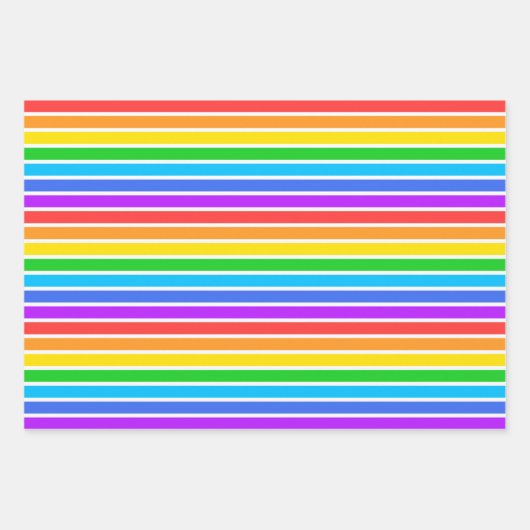 Rainbow Stripes Papierblätter Geschenkpapier Set (Vorderseite 2)