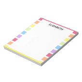Rainbow Stripes Pastellname | Personalisieren Notizblock (Rotiert)
