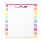 Rainbow Stripes Pastellname | Personalisieren Notizblock (Vorderseite)