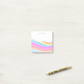 Rainbow Stripes Pattern Pink Custom Post-it Klebezettel (Auf Schreibtisch)