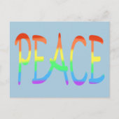 Rainbow Stripes Peace Word Colors Postkarten (Vorderseite)