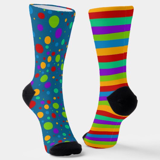 Rainbow Stripes Polka Dot Socken (Gewinkelt)