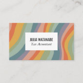 Rainbow Stripes QR Code Social Media Chic Visitenkarte (Vorderseite)