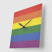 Rainbow stripes quadratische wanduhr (Winkel)