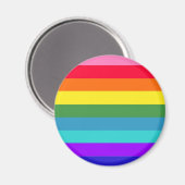 Rainbow Stripes Round Button Magnet (Vorderseite/Rückseite)