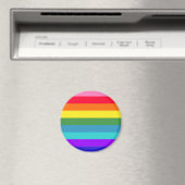 Rainbow Stripes Round Button Magnet (In Situ (Geschirrspüler))