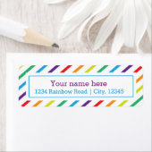 Rainbow Stripes Rücksendeadresse Sticker (Insitu)