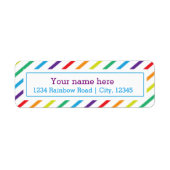 Rainbow Stripes Rücksendeadresse Sticker (Vorne)