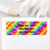 Rainbow Stripes Sparkle Glitzer Address Labels (Insitu)