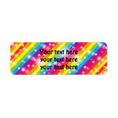 Rainbow Stripes Sparkle Glitzer Address Labels (Vorne)