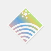 Rainbow Stripes Stars Einhorniges Party Serviette (Ecke)