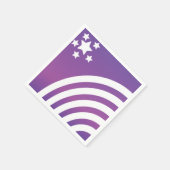 Rainbow Stripes Stars Einhorniges Party Serviette (Ecke)