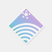 Rainbow Stripes Stars Einhorniges Party Serviette (Ecke)