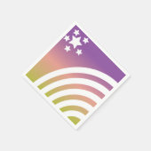 Rainbow Stripes Stars Einhorniges Party Serviette (Ecke)