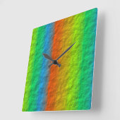 RAINBOW STRIPES TEXTURE QUADRATISCHE WANDUHR (Winkel)