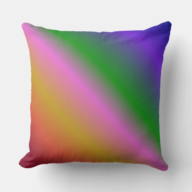 Rainbow Stripes Throw Kissen (Vorderseite)